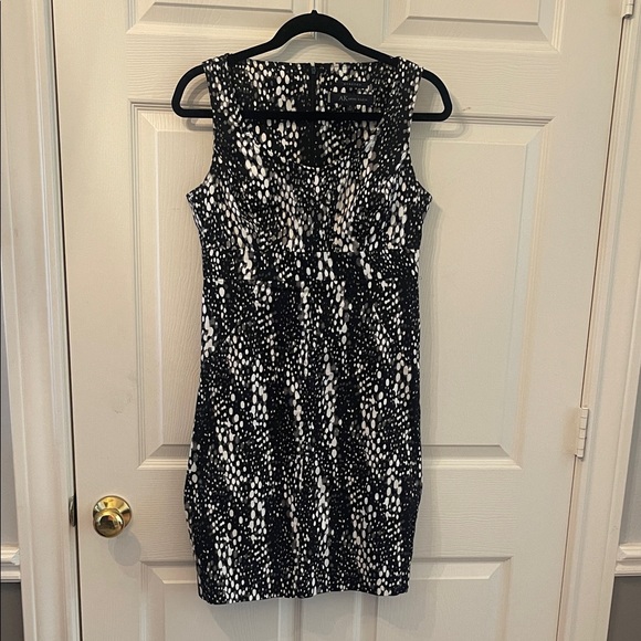 Anne Klein Black and White Patterned Mini Dress - Picture 1 of 3